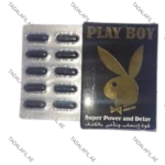 Playboy Power Delay Capsule blister pack and packaging box on white background