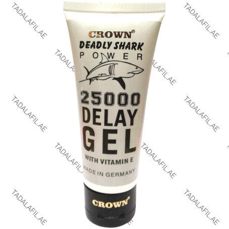 Shark Delay Gel 25000 tube on white background