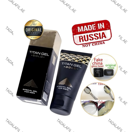 Titan Gel Gold special gel tube and box with original Russia comparison graphics