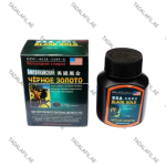 USA Black Gold Power Pills bottle and packaging on white background
