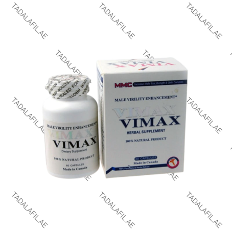 Vimax 60 Pills bottle and packaging box on white background