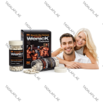 Wenick Man Best Enlargement Pills bottles, packaging, and couple image on white background