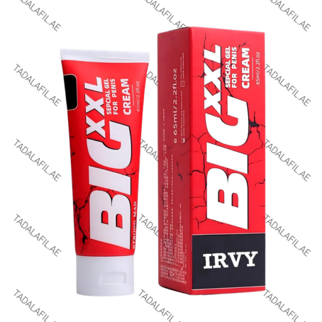 Mr Big Penis Enlarge Cream tube and box on white background with watermark