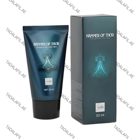Hammer of Thor Intimate Gel tube and box on white background