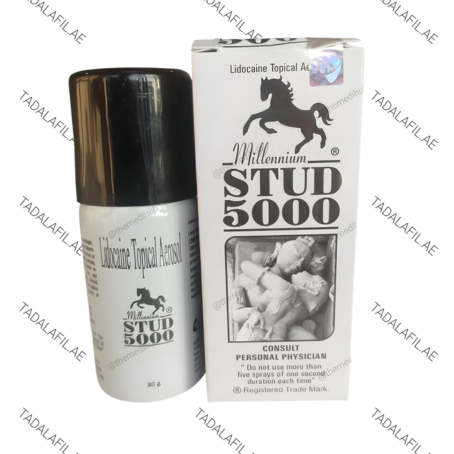 Stud 5000 Delay Spray bottle and packaging on white background