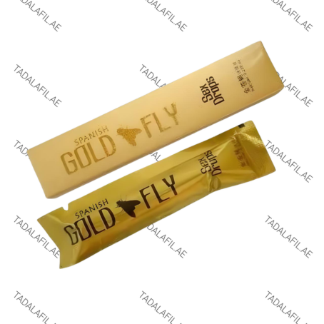 Spanish Gold Fly sex drops sachet and packaging on white background