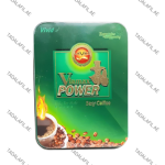 Viamax Power Sexy Coffee tin packaging in green design with coffee cup graphic, coffee beans, and premium male branding.